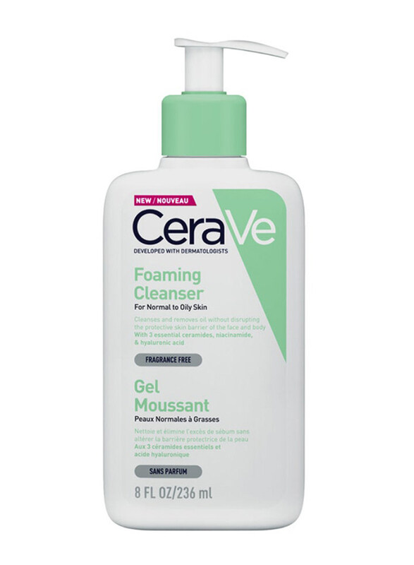

Cerave Foaming Cleanser for Normal To Oily Skin With Hyaluronic Acid, 236ml