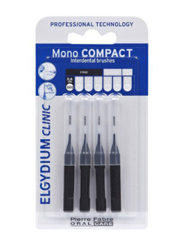

Elgydium Clinic Mono Black Compact Interdental Brushes, 4 Pieces