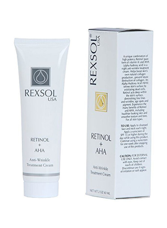 

Rexsol Retinol with AHA Anti-Wrinkle Treatment Cream, 60ml