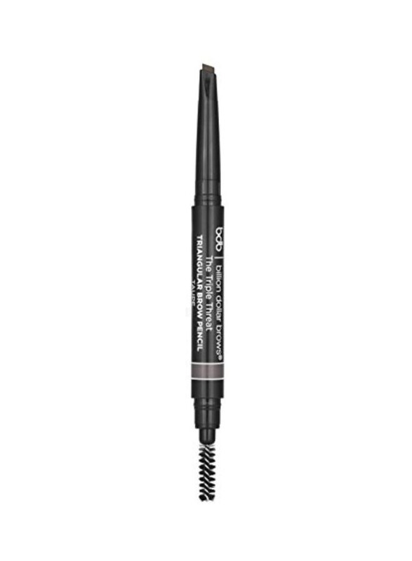 

Billion Dollar Brows The Triple Threat Triangle Eyebrow Pencil, Taupe, Brown