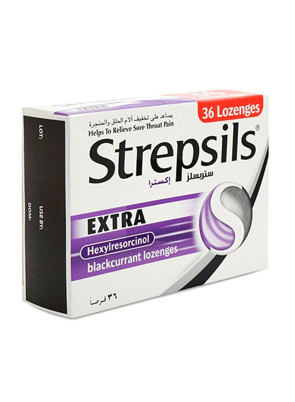 

Strepsils Extra Hexylresorcinol Blackcurrant Lozenges, 36 Lozenges