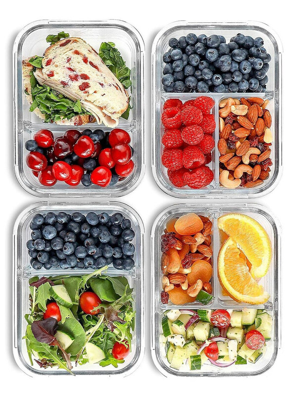 

Generic Food Containers with Lids, 4 Piece, Clear