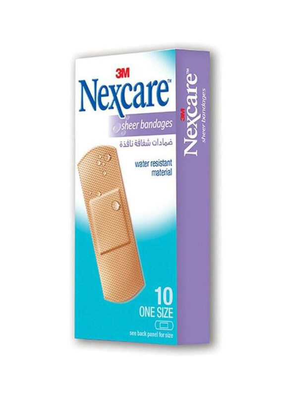 

3M Nexcare Sheer Bandages, 10 Pieces, V000142205, Beige