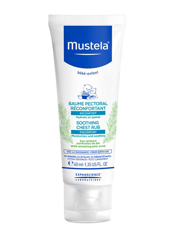 

Mustela Soothing Chest Rub for Baby Moisturizes and Soothes Cream, 40ml