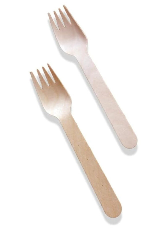 

Generic 100-Piece 140mm Disposable Wooden Fork, Brown
