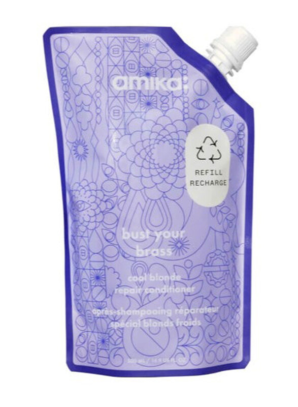 

Amika Bust Your Brass Cool Blonde Repair Conditioner Refillable Pouch, 500ml