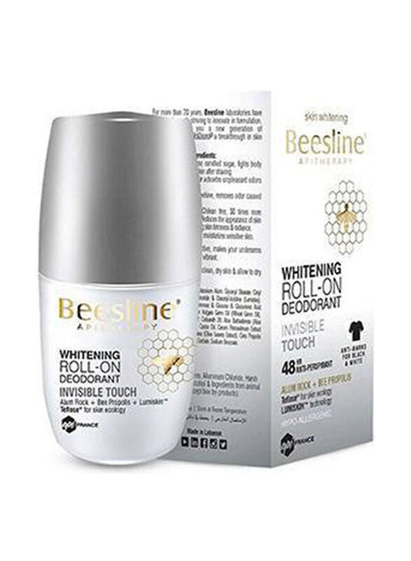 

Beesline Invisible Touch Whitening Roll On Deodorant, White/Grey