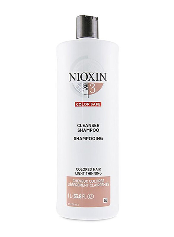 

Nioxin Derma Purifying System 3 Cleanser Shampoo, Colored Hair, Light Thinning, Color Safe, 1000ml
