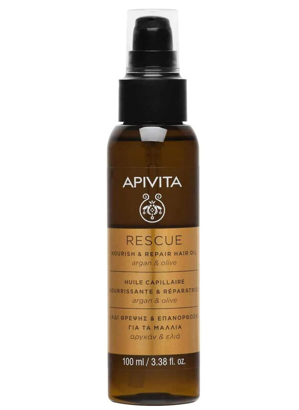 

Apivita Rescue Nourish & Repair Hair Oil with Argan & Olive Extract for Damaged Hair, 100ml