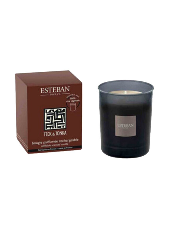 

Esteban Paris Teck & Tonka Refillable Scented Candle, 170g, Black