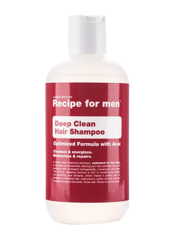 

Recipe for Men Deep Clean Hair Shampoo for All Hair Types, 250ml