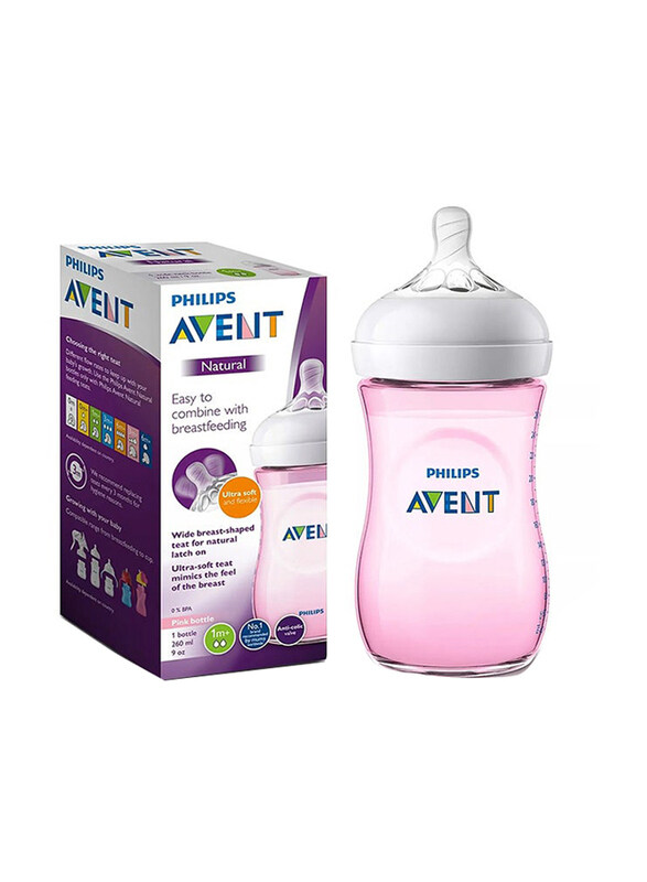 

Philips Avent Baby Natural Feeding Bottle, 260ml, Pink