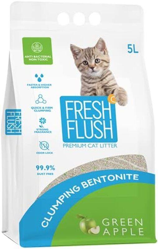 

fresh flush Freshy Flush BENTONITE CAT LITTER GREEN APPLE 5 L