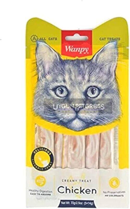 

Wanpy Creamy Lickable Cat Treats Chicken Flavor (5x14g)