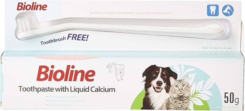 

Bioline Tooth Paste With Liquid Calcium Freshens Dog Breath 50 G, Multicolor