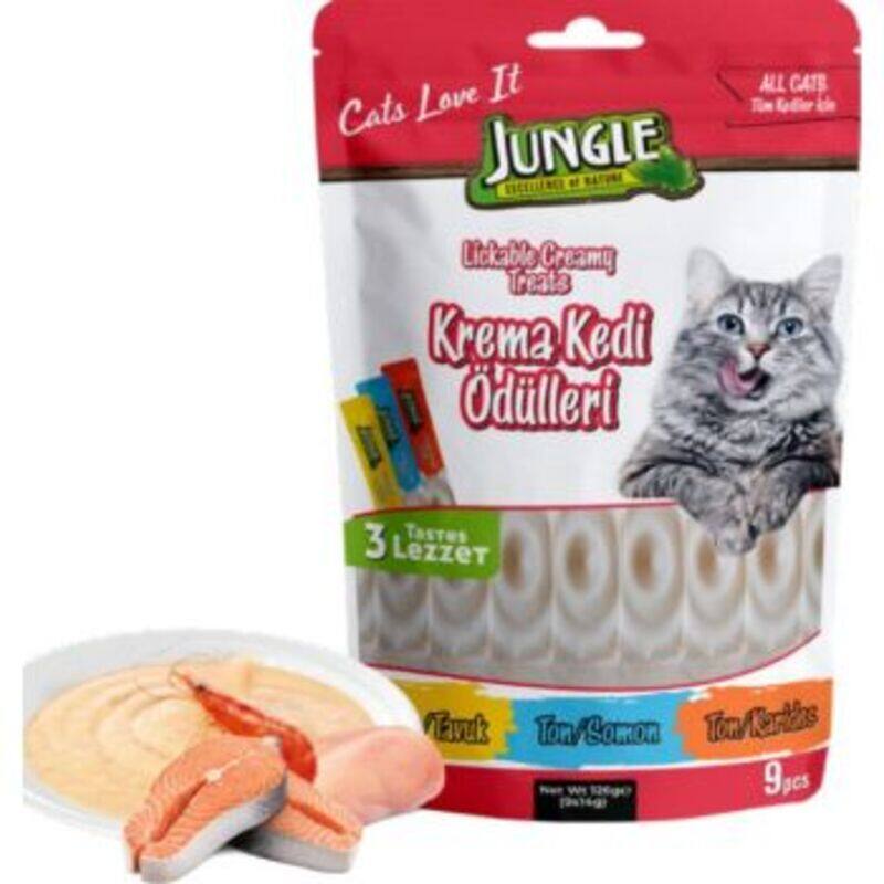 

Jungle Assorted Lickable Treat For Cat Cream Mix 9*14 g