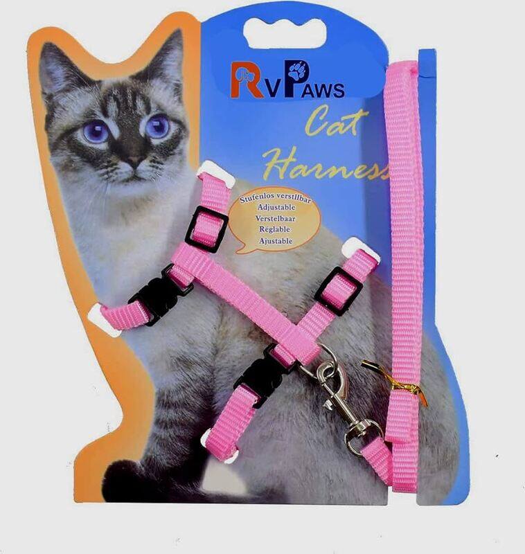

Cozy Paws Adjustable Cat Harness With Leash -pink