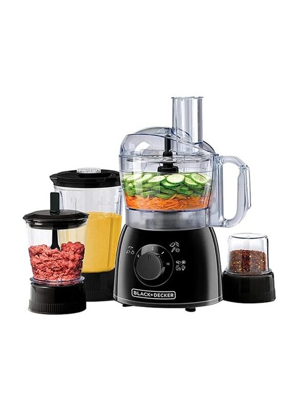 

Black+Decker 1.2L 5-in-1 Food Processor with 33 Functions, 400W, KR43-B5, Black