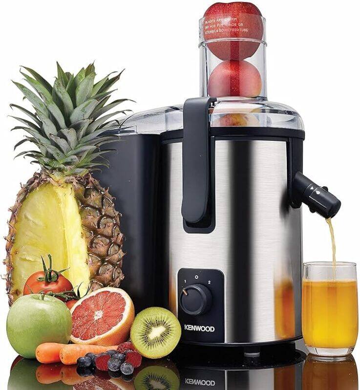 

Kenwood Juicer 700W Stainless Steel Juice Extractor with 75mm Wide Feed Tube, 2 Speed, Transparent Juice Jug, Pulp Container, Anti Drip for Home, Offi