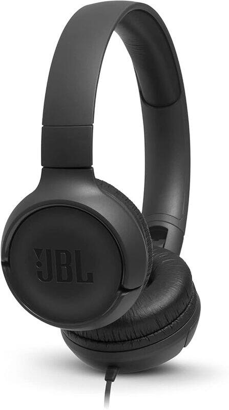 

JBL Tune 500 Wired On Ear Headphones, Deep JBL Pure Bass Sound, 1 Button Remote Mic, Lightweight and Foldable Design, Tangle Free Flat Cable, Voice As