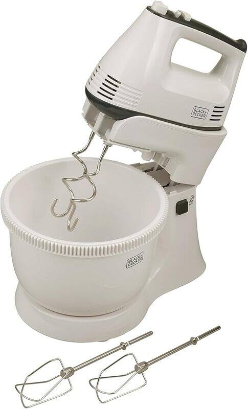 

Black+Decker Black Decker 300w 5 speed multifunction bowl and stand mixer, white