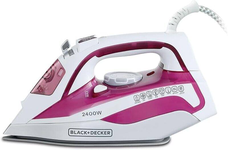 

Black+Decker Black Decker 2400W Steam Iron with Auto Shutoff and Ceramic Soleplate Magenta X240 B5