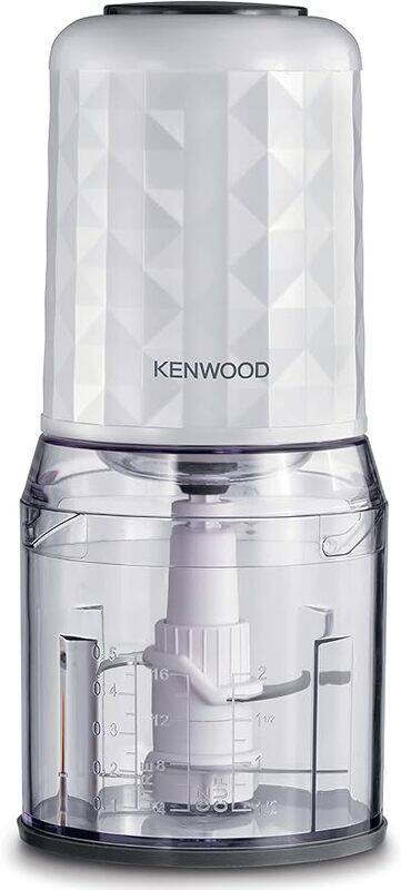 

KENWOOD Chopper 400W Electric Food Chopper with 500ml Bowl, Dual Speed, Stainless Steel Quad Blade, Rubber Lid, Ice Crush Function CHP40.000WH White