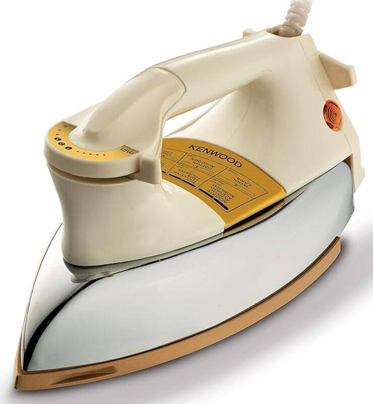

Kenwood Dry Iron Heavy Weight Iron 1200W With Ceramic Soleplate Dim40.000Go Gold, White/Gold