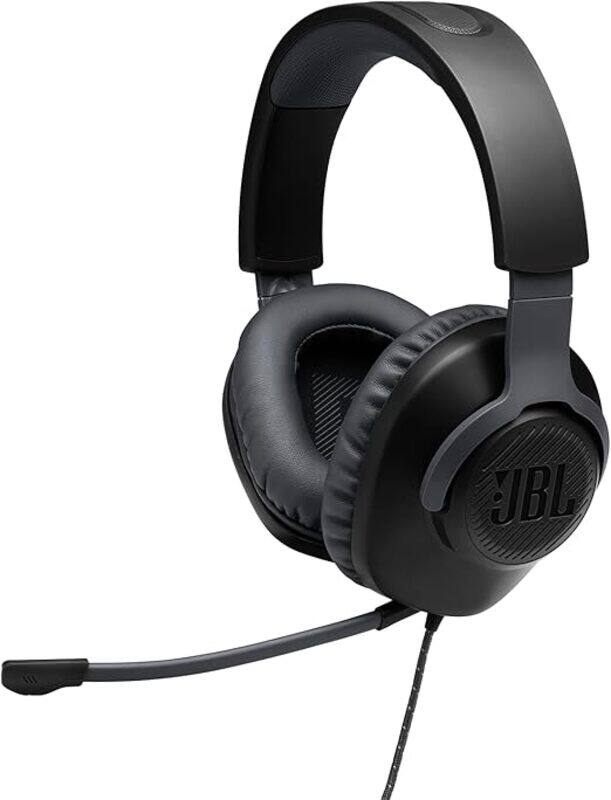 

JBL Quantum 100 Wired Over Ear Gaming Headset with a Detachable Voice Focus Boom Mic, QuantumSOUND Signature, Lightweight Headband, Memory Foam Ear Cu