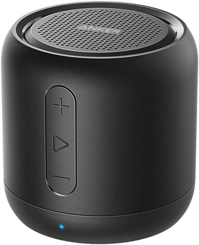 

Anker SoundCore mini, Super Portable Bluetooth Speaker with 15 Hour Playtime, 66 Foot Bluetooth Range, Enhanced Bass, Noise Cancelling Microphone
