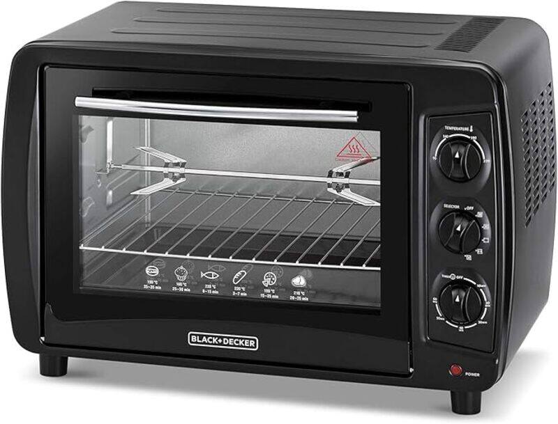 

Black+Decker Black Decker 1500W 35L Toaster Oven With 90 230 Temp Setting, Double Grill And Double Glass Door For Safety With Multiple Accessories, For Toasting