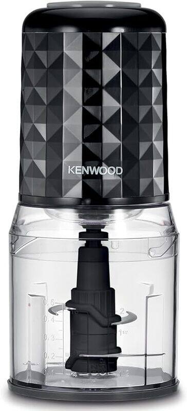 

KENWOOD Chopper 400W Electric Food Chopper with 500ml Bowl, Dual Speed, Stainless Steel Quad Blade, Rubber Lid, Ice Crush Function CHP40.000BK Black