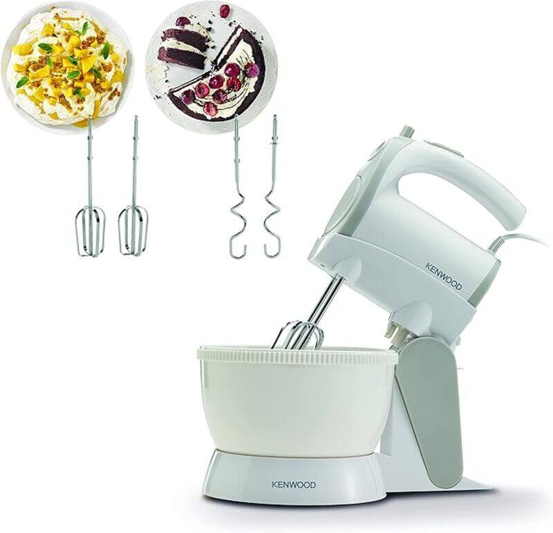

Kenwood Stand Mixer Hand 300W With 2.4L Rotary Bowl, 5 Speeds , Turbo Button, Twin Stainless Steel Kneader And Beater For Mixing, Whipping, Whisking,