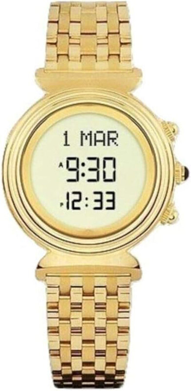 

Al Fajr Digital Casual Wrist Watch for Men with Stainless Steel Band, Water Resistant, WF-14S, Gold