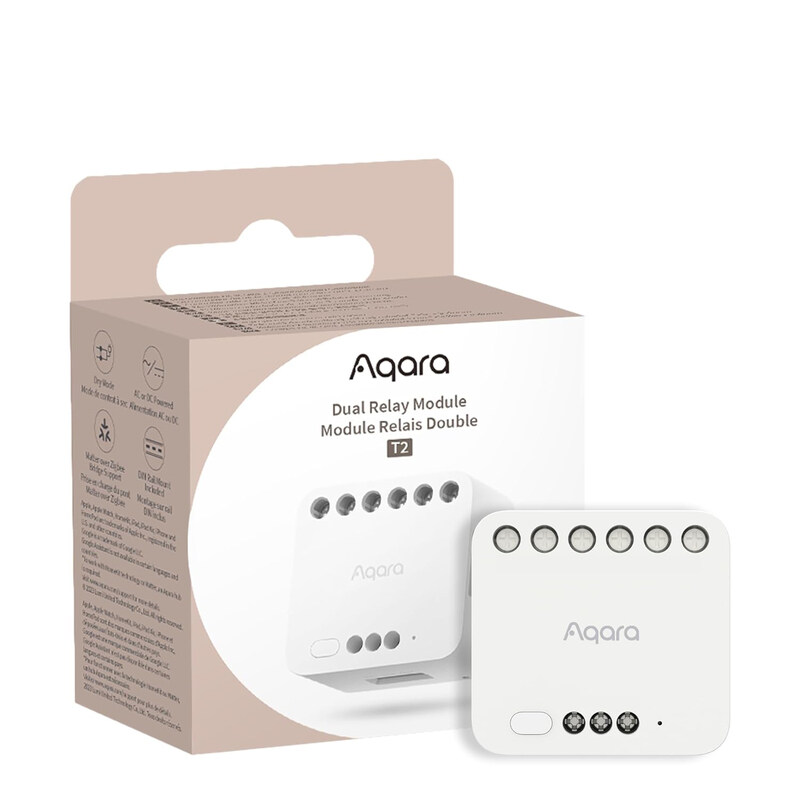 

Aqara T2 Dual Relay Module with Matter & Zigbee 3.0 HUB, White
