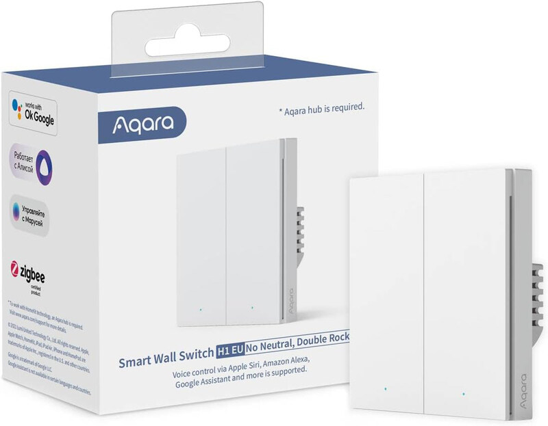 

Aqara Global Version Double Rocker Smart Wall Switch, H1 EU, White