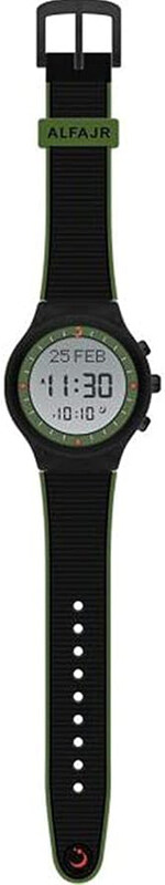 

Al Fajr Digital Sport Watch for Unisex with Rubber Band, Water Resistant, WY-16, Black-White