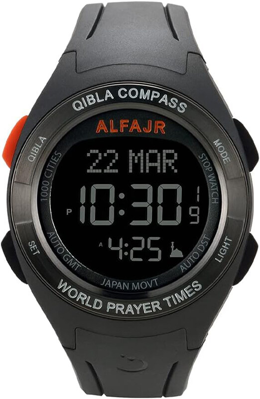 

Al Fajr Analog Compass Watch for Men with Plastic Band, Water Resistant, WQ-18, Black