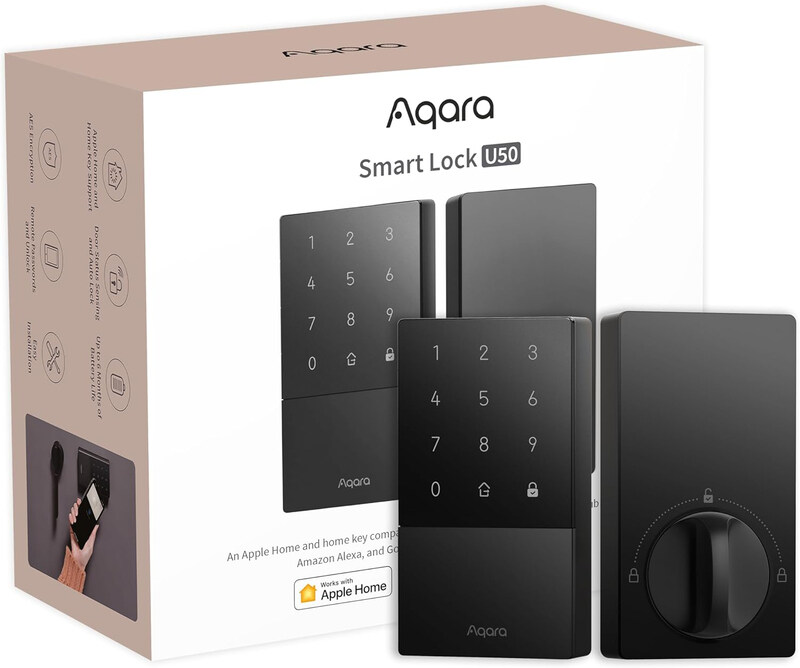 

Aqara Keyless Entry Door Smart Lock U50 with Apple Home Key, Bluetooth Deadbolt Lock, App Remote Control, Supports Apple HomeKit, Matter, Google Home,