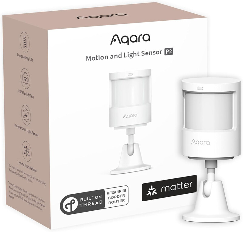 

Aqara Motion & Light Sensor P2, Matter Over Thread, Requires Thread Border Router, Motion Detector with Light Sensor, for Various Automations, Support