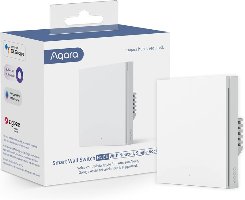

Aqara Single Rocker Smart Wall Switch with Neutral, H1, White