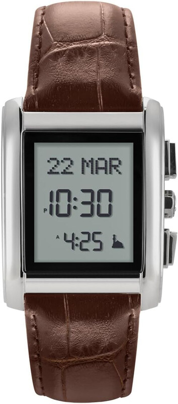 

Al Fajr Casual Analog + Digital Watch for Men with Leather Band, Water Resistant, WS-06L, Black-Green