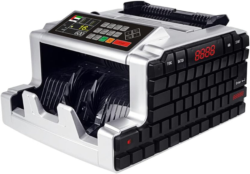 

Crony Multi-Currency Money Counter Machine, Al-6200T, Black/White