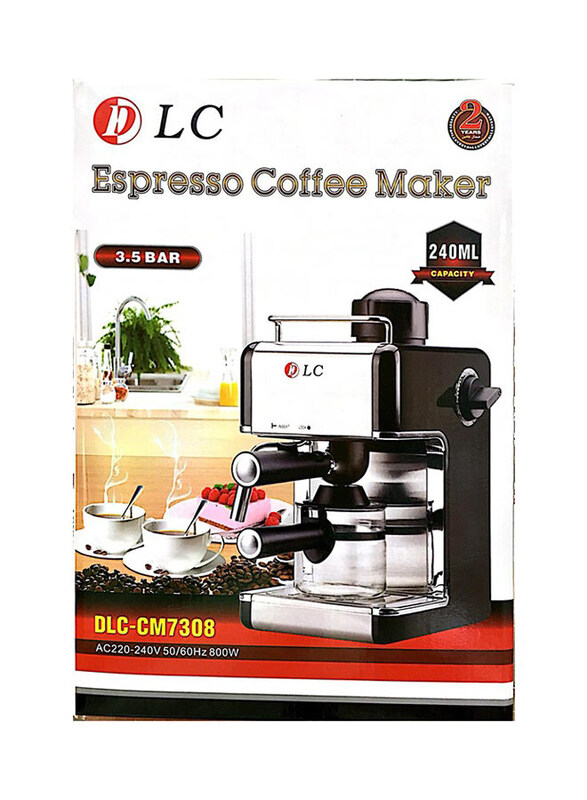 

DLC 240ml Espresso Coffee Maker, Black/Silver