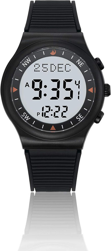 

Al-Harameen Digital Muslim Azan Islamic Prayer Times Watch for Men with Silicone Band, Water Resistant, HRM-6506BW, Black-Grey