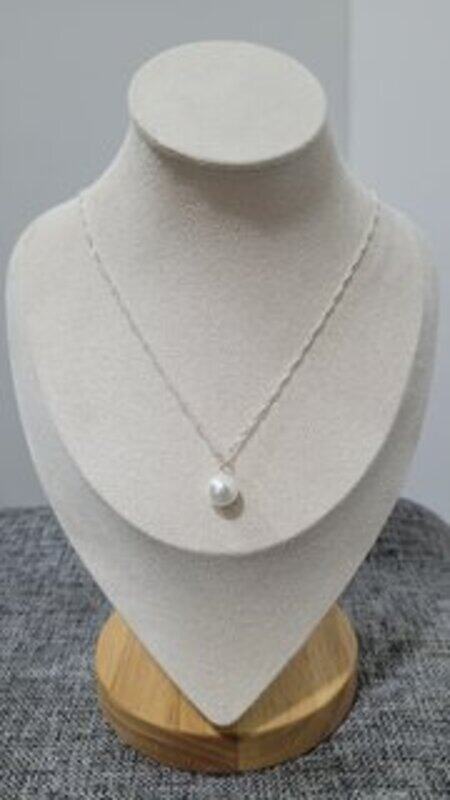

Minorisa 925 Sterling Silver Twisted Chain Necklace with Baroque Pearl