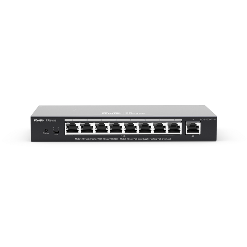 

Ruijie RG-ES209GC-P, 9-Port Gigabit Smart Cloud Managed PoE Switch