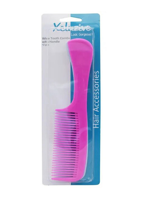 

Xcluzive Wide Tooth Combs with Handle for All Hair Types, 2 Pieces