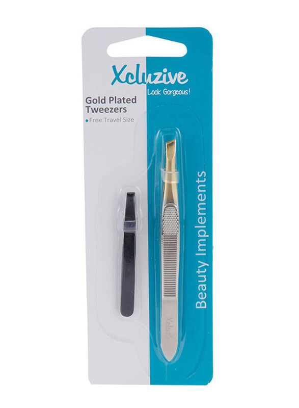 

Xcluzive Gold Plated Slant Tweezer Set, 2 Piece, Multicolour