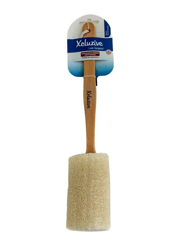 

Xcluzive Loofah Bath Sponge with Handle, Brown, One Size